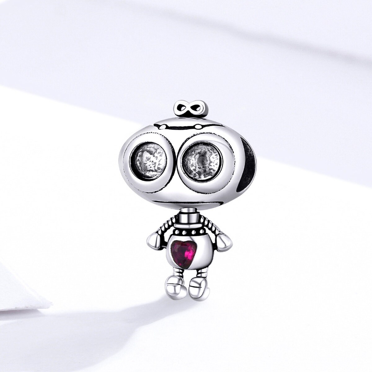 Sterling 925 silver charm the robot bead pendant fits Pandora Etsy