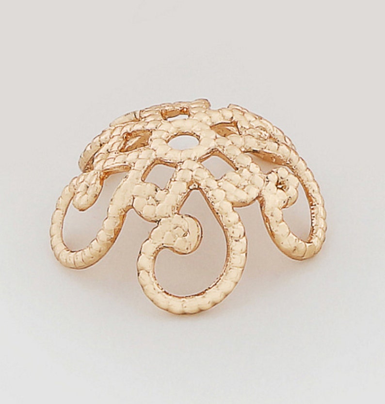 30 Pcs 14k Gold Plated Brass Caps Brass Bead Etsy