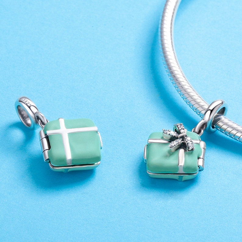 Sterling 925 Silver Charm the Green Box Pendant Fits Pandora Etsy