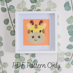 Crochet Picture Frame Pattern | George the Giraffe | Safari Nursery Decor Collection | Jungle Baby Shower | DIY Wall Art | Home Decor | PDF