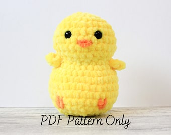 Bertie the Chick Crochet Pattern | Fluffy Amigurumi | Crochet Patterns | Chenille Yarn Plushie Pattern | Spring Easter | PDF Pattern Only