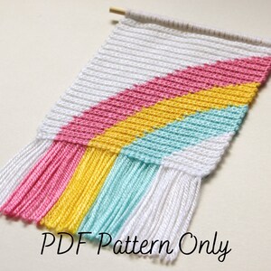 Crochet Wall Hanging Pattern | Mini Rainbow | Intarsia & Tapestry Pattern | Rainbow Crochet | Picture Crochet | Instant Download | PDF