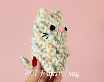 Padrão de crochê Mini Meow | Amigurumi de gato fofinho | Padrões de crochê | Padrão de pelúcia de lã chenille | Hobby faça você mesmo | Somente padrão em PDF