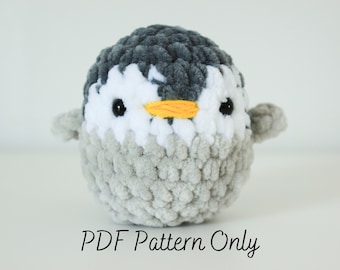 Percy the Penguin Crochet Pattern | Fluffy Amigurumi | Crochet Patterns | Chenille Yarn Plushie Pattern | DIY hobby | PDF Pattern Only