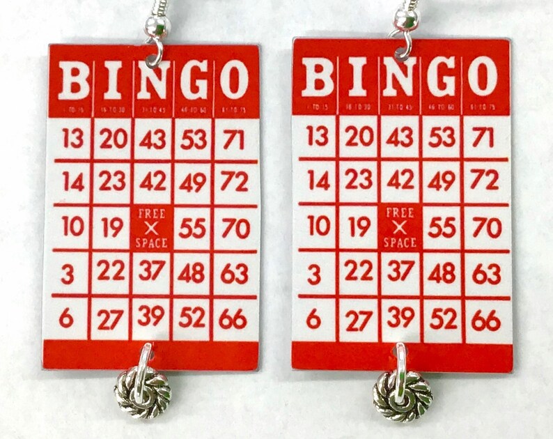 Bingo Jewelry Bingo Earrings 7 Color Choices Available Yell Etsy