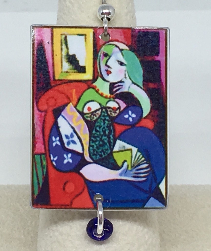 Picasso Earrings Pablo Picasso Woman with Book Picasso Etsy
