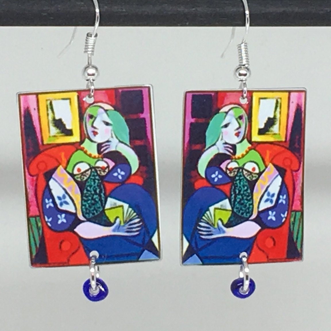 Picasso Earrings Pablo Picasso Woman with Book Picasso Etsy