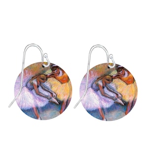 DEGAS ART EARRINGS/Sterling Silver/American HandMade/Minimalist/Ballet/Ballerina /Great Dancer Gift/Light Metal/Recital/Degas Ballerina!