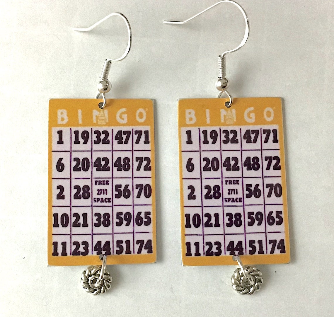 Bingo Jewelry Bingo Earrings 7 Color Choices Available Yell Etsy