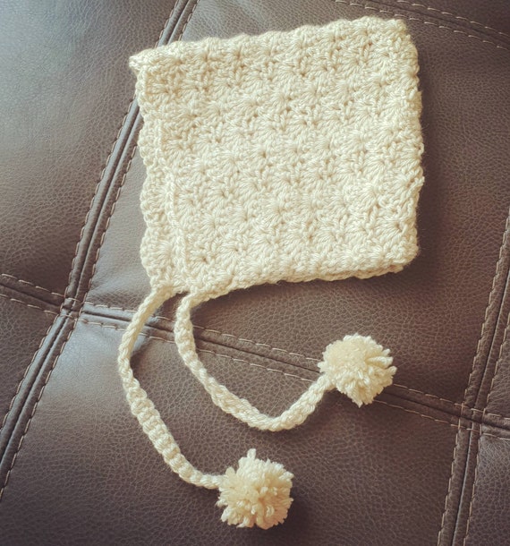 Bonnet Au Crochet Bonnet Pour Bebe Point De Coquille Bebe Etsy