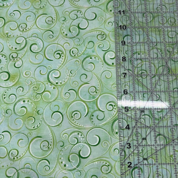 Pearl Splendor Sea glass 45” cotton fabric.  Great for quilts table runner, curtains, aprons, lots of household project