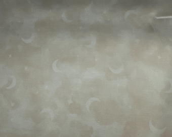 Honey Bunny light pink moons and clouds 45”. Cotton fabric for quilts or curtains  baby quilt bunny hot air balloon air plane