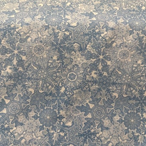 Scandinavian winter blue snowflakes 45” wide. Gorgeous for all Christmas projects.  Very icy looking snowflakes