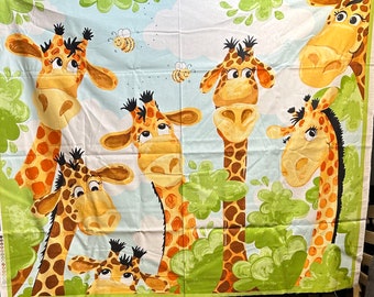 Zoe the Giraffe Fabric Panel, SusyBee Clothworks, 36x45