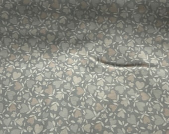 Honey Bunny hearts grey background 45”. Cotton fabric for quilts or curtains  baby quilt bunny hot air balloon air plane