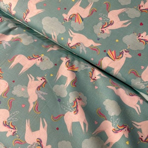 Unicorn love teal unicorns 45”