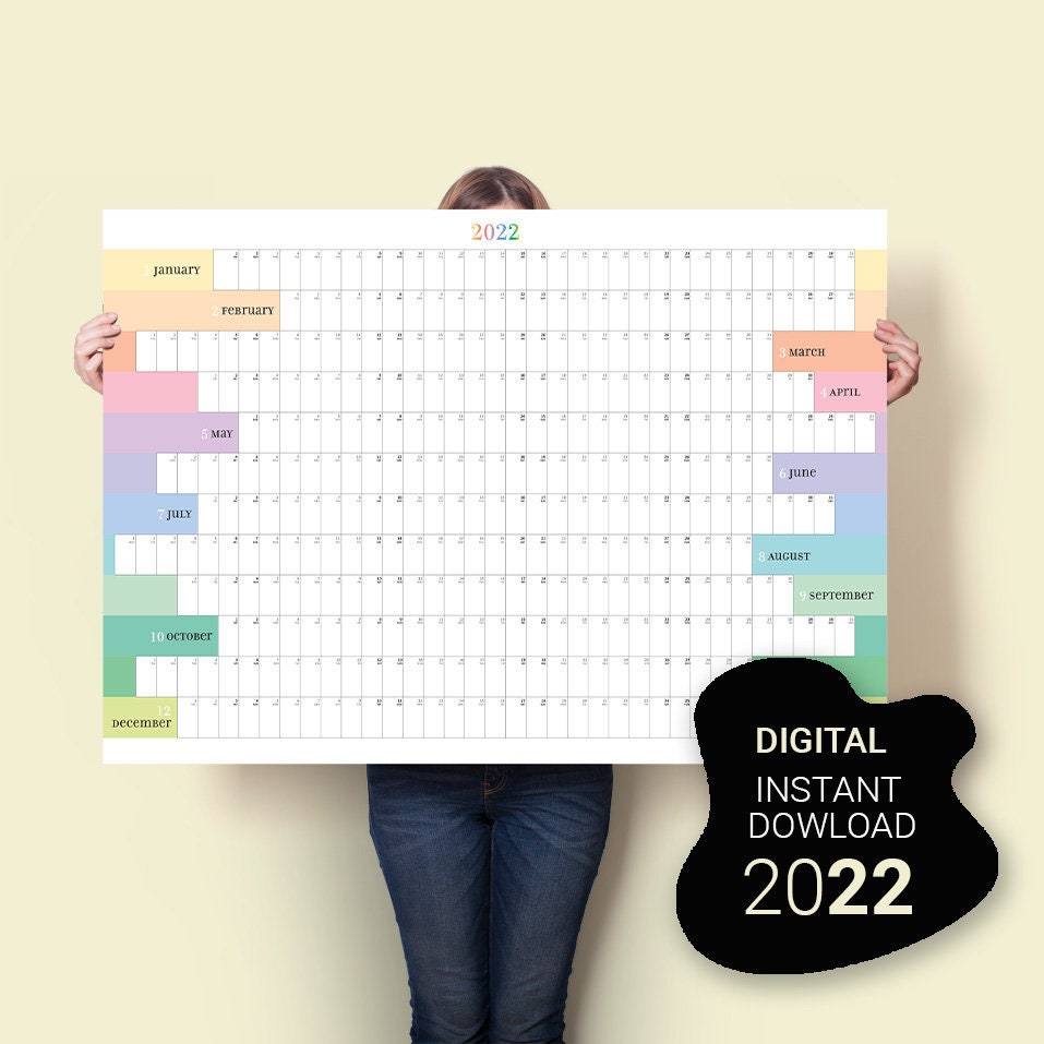 Uh 2022 Calendar 2022 Wall Planner. Printable Calendar 2022. Family Large | Etsy Australia