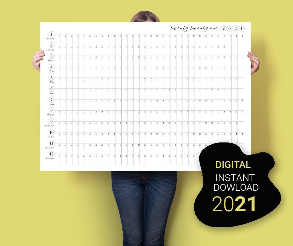 2021 Wall Planner. PRINTABLE Wall Planner 2021. Family Etsy