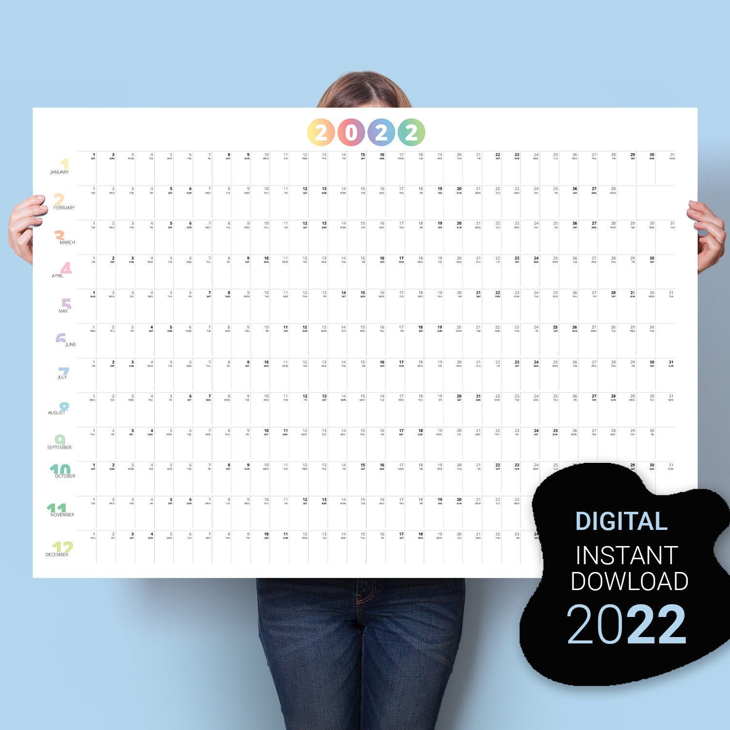 Wow Calendar 2023 2022 Wall Planner. Printable Calendar 2022. Family Large | Etsy Australia Wow Calendar 2023 2022 Wall Planner. Printable Calendar 2022. Family Large | Etsy Australia