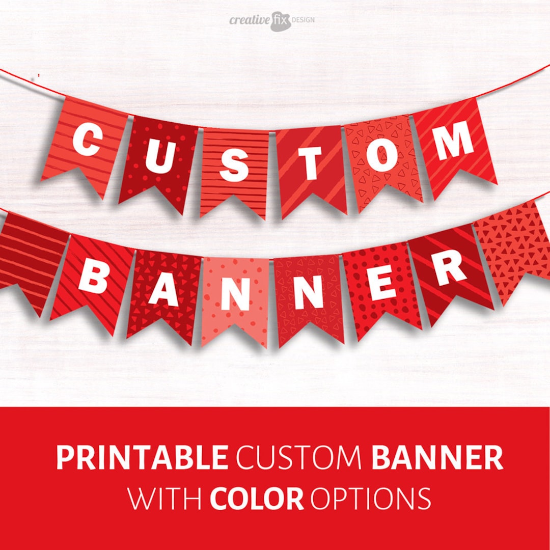 CUSTOM Printable Banner. Name Bunting Farewell Flags Birthday Name Baby ...