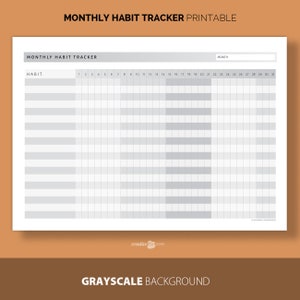 Monthly HABIT TRACKER Printable. Black White List Tracking. Routine ...