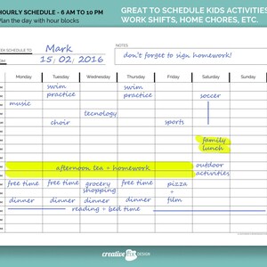 Weekly Planner Printable. Weekly Schedule 6am 10pm. Hourly - Etsy