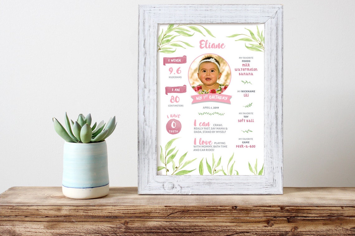 Geburtstag Meilenstein Poster mit Foto. Anm. und Anfang der  Etsy