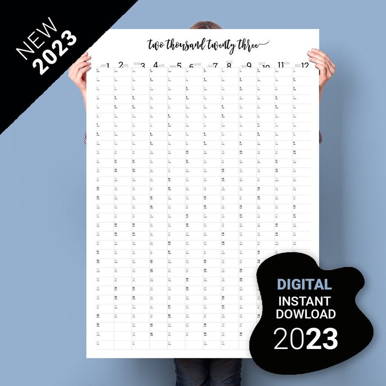 2023 Wall Planner PRINTABLE Calendar 2023 Family Large Etsy Nederland