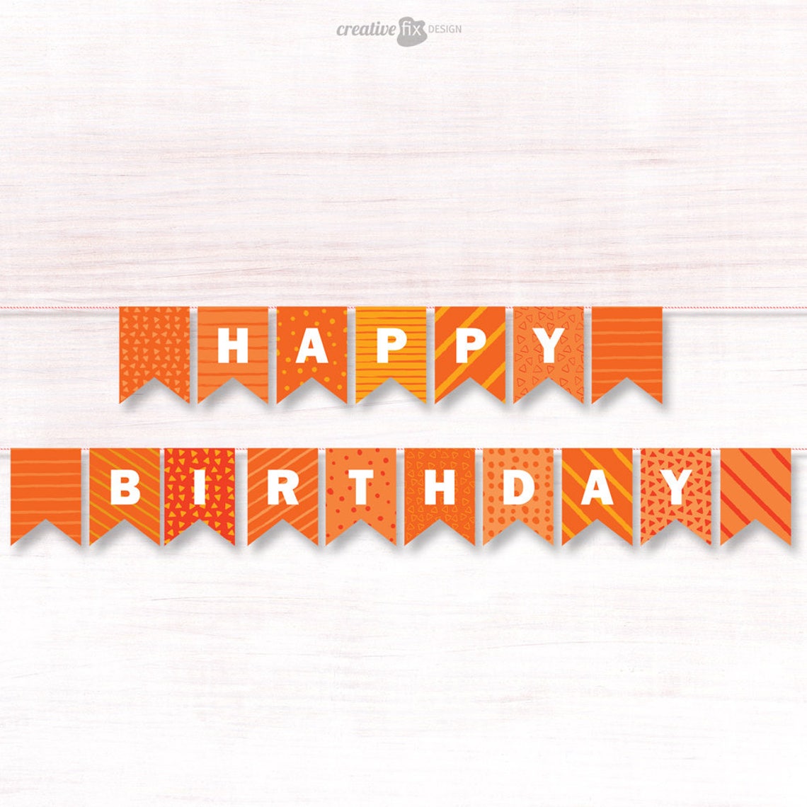 Happy Birthday Orange Banner. PRINTABLE Orange Bunting. Orange - Etsy ...