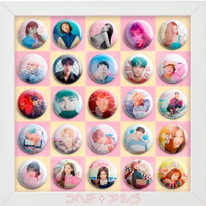 Raketknoppen! KPOP! [Badges] K-Pop Aesthetics Ulzzang Fotoboekkaarten Pastel Binder