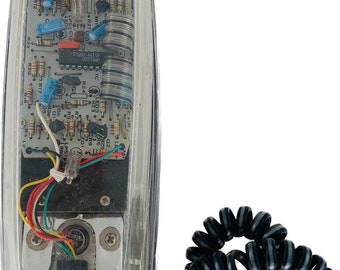 Transparent Telephone Lenoxx Sound Clear Model PH-1400 Push Button Untested
