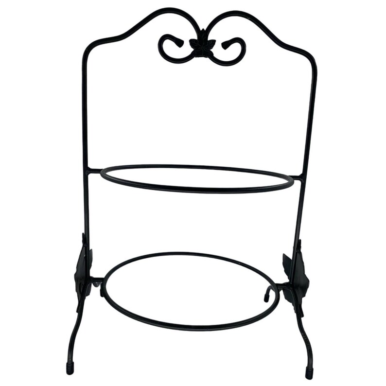 Longaberger Wrought Iron Plate Pie Rack Stand Holder 2 Tiers Etsy