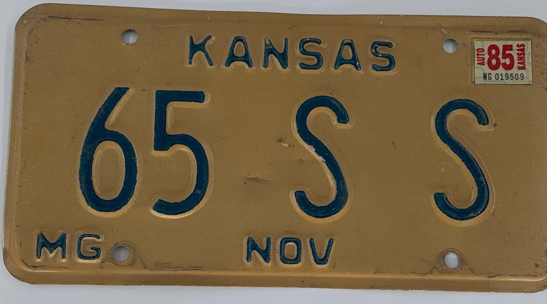 Kansas License Plate Tag Montgomery County 65 S S Nov Auto Etsy