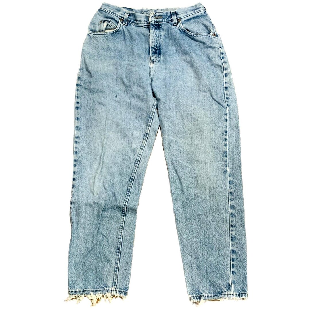 Vintage Lee Mom Jean Lightwash Tapered Leg Jeans Destroyed 5 Pocket ...