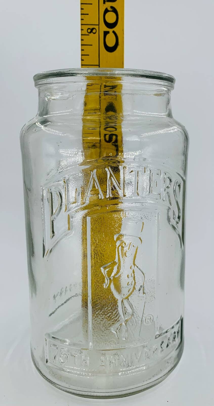 Vintage Planters Peanuts Glass Jar 1981 Clear 75th Anniversary Mr