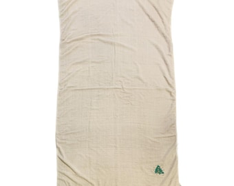 Manta navideña casera beige con diseño de árbol de avena, estrellas y borlas, decoración ligera, suave, para sala de estar, regalo para ella