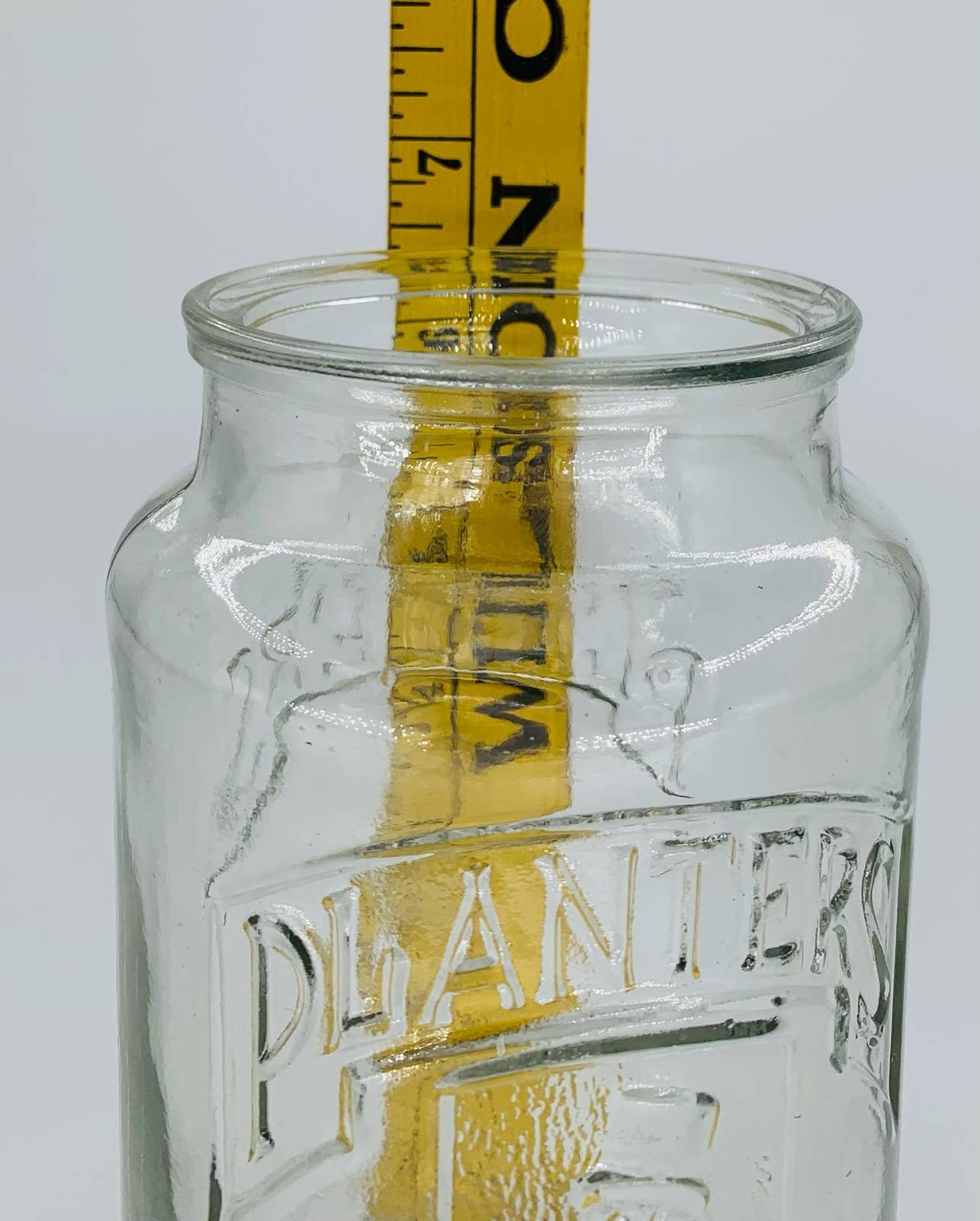 Vintage Planters Peanuts Glass Jar 1981 Clear 75th Anniversary Mr