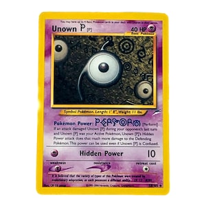 Carta Pokémon Unown P 58/105 LV13 #201 Neo Básico Poco común Destino Luz Uso Bueno