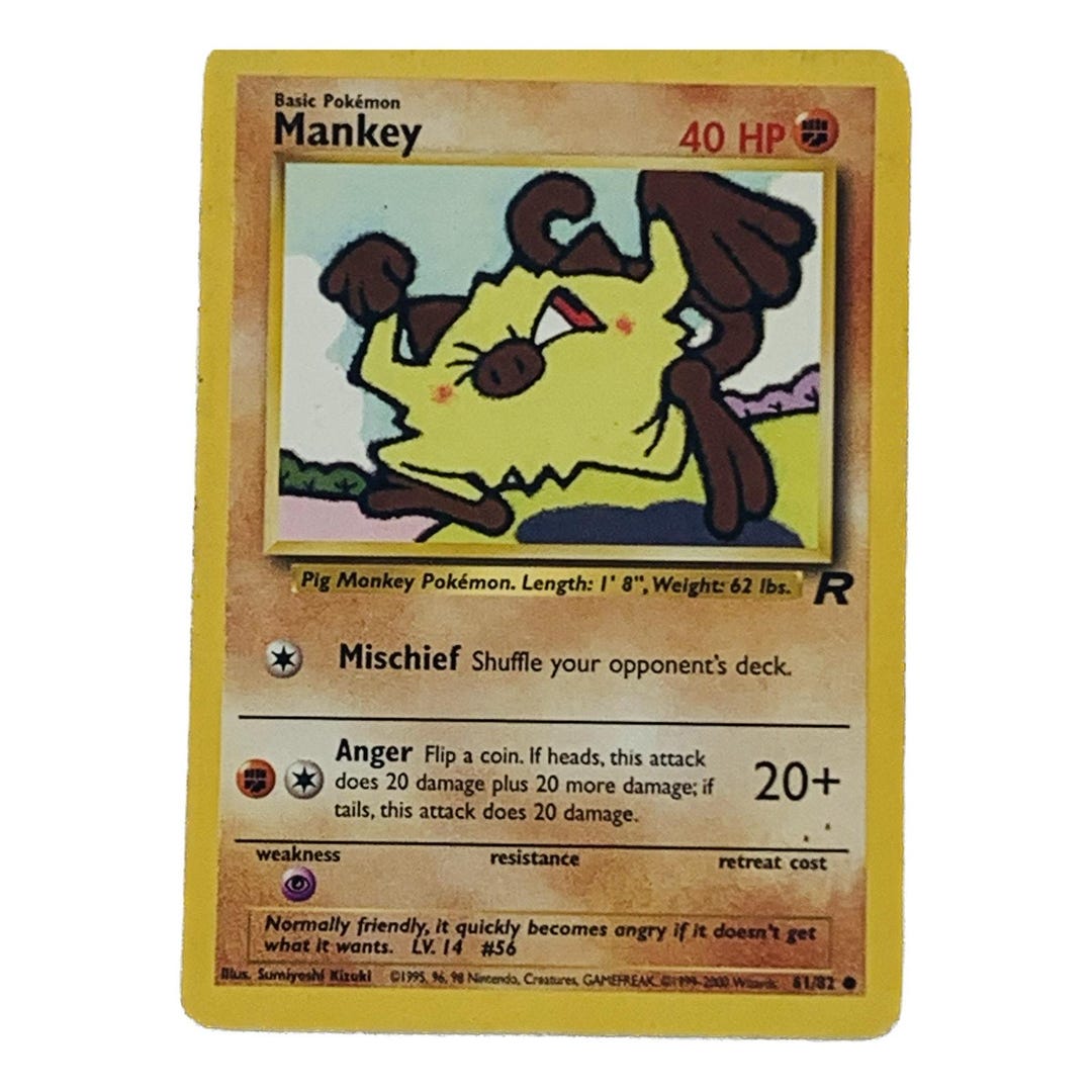 Mankey Team Rocket Mankey 61/82 Card Wizard of the Coast Pokemon Card ...