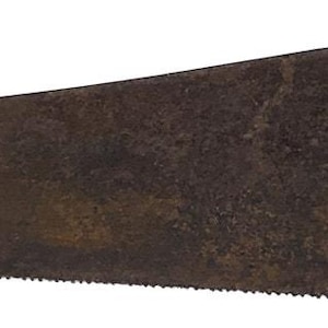 Disston Hand Saw Vintage 22 Inch 16&quot; Blade Wooden Handle Rust Crack Imperfect