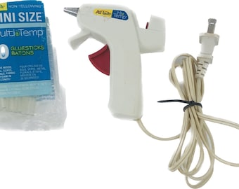 Ad Tech Glue Gun Hi Temp Electric White Small Hot Melt Corded With 9 Gluesticks