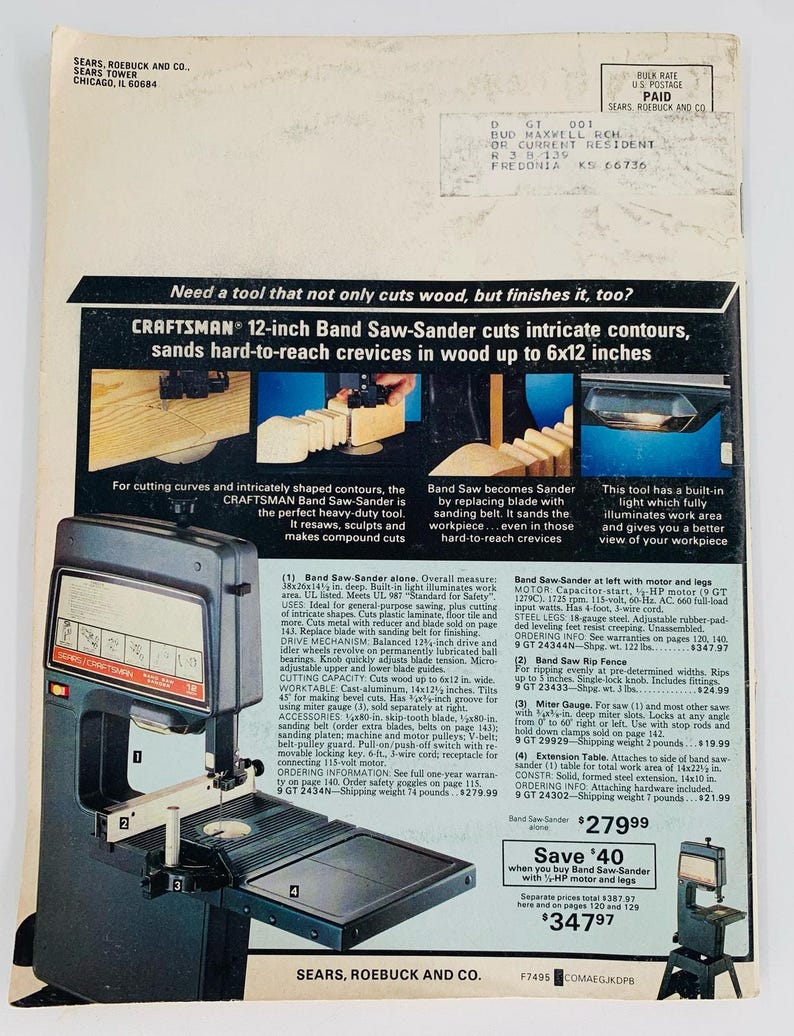 Sears Tool Catalog Vintage 198081 Flyer Mail Phone Order Directory