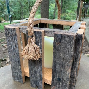 Rustic Repurposed Square Candle or Lantern Holder Woodworking