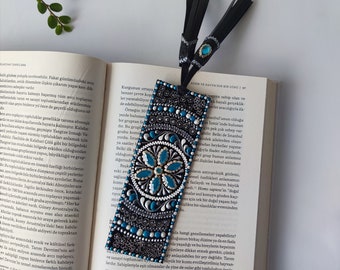 Mandala Leather Bookmark: Handmade Reader Gift