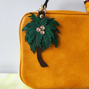 Palm Tree Bag Charm Tropical Leather Bag Charm Coconut Tree Purse Charm Summer Holiday Gift Holiday Charm Tropical Beach Palm Tree Charm
