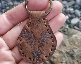 Owl Keyring, Leather Keyring, Handmade Owl Key Fob, Leather Key Fob, Leather Key Chain, Cute Owl Keychain, Leather Keychain, Unique Owl Gift