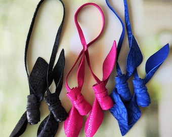 Handmade Leather Rose Bag Charm: Unique Purse Accessory