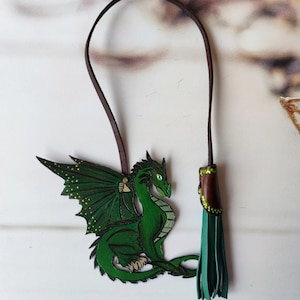 Christmas Gift Dragon Leather Bag Charm, Mythic Animal Purse Charm ...