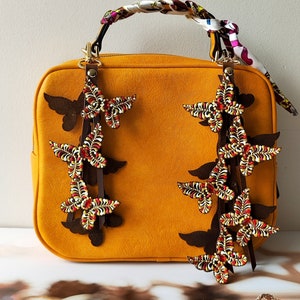 Leder Schmetterling Geldbörse Charm, Einzigartiger Schmetterling Geldbörse Charm, Schmetterling Charm für Handtaschen, Rot Braun Schmetterling Geldbörse Charm Schmetterling Schmuck
