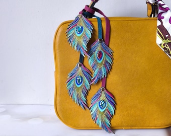 Peacock Feather Bag Charm